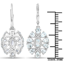 Load image into Gallery viewer, 2.93 Carat Genuine Aquamarine and White Topaz .925 Sterling Silver Earrings
