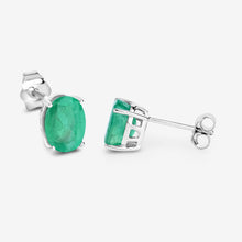 Load image into Gallery viewer, 2.40 Carat Genuine Zambian Emerald 10K White Gold Earrings

