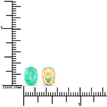 Load image into Gallery viewer, 2.40 Carat Genuine Zambian Emerald 10K Yellow Gold Earrings
