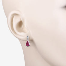 Load image into Gallery viewer, 1.65 Carat Genuine Ruby and White Diamond 10K White Gold Earrings
