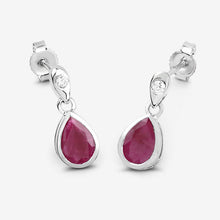 Load image into Gallery viewer, 1.65 Carat Genuine Ruby and White Diamond 10K White Gold Earrings
