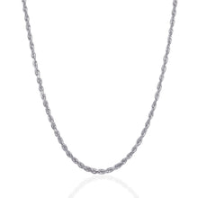 Load image into Gallery viewer, 3.0mm 14k White Gold Solid Diamond Cut Rope Chain
