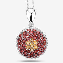 将图片加载到图库查看器，4.57 Carat Genuine Citrine and Garnet .925 Sterling Silver Pendant
