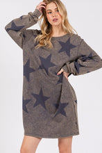 Load image into Gallery viewer, Modern Star Print Round Neck Dress Casual And Trendy Women’s Comfortable Soft Dress
