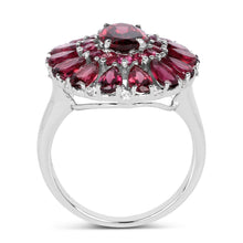 Load image into Gallery viewer, 6.19 Carat Genuine Rhodolite and White Topaz .925 Sterling Silver Ring
