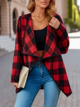 Load image into Gallery viewer, Elegant Plaid Open Front Long Sleeve Jacket Stylish &amp; Cozy Lightweight Breathable Outerwear
