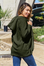 将图片加载到图库查看器，Women Full Size Teddy Hooded Jacket with Pockets Cozy Casual Jacket Comfortable Women Jacket
