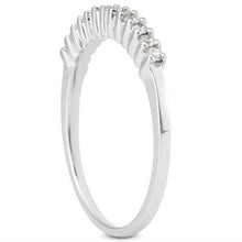 将图片加载到图库查看器，14k White Gold Raised Shared Prong Diamond Wedding Ring Band
