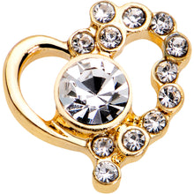 Load image into Gallery viewer, 1/4 Clear Gem Gold PVD Heart Cluster Cartilage Tragus Earring
