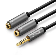 Load image into Gallery viewer, Earphone Extension Cable Jack 3.5mm Audio Cable Male To 2 Female Aux Cable Headphone Splitter Dual Headphone Jack Adapter For Earphone Headset Compatible with Mobile Phone Tablet Laptop
