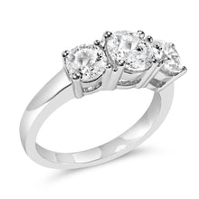 Load image into Gallery viewer, 14K White Gold 2.00 Cttw Lab Grown Diamond 3 Stone Ring Band (F-G Color, VS1-VS2 Clarity) - Ring Size 7
