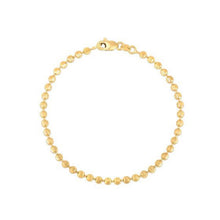 Load image into Gallery viewer, Moon Cut Bead Chain Bracelet in 14k Yellow Gold  (3.00 mm)
