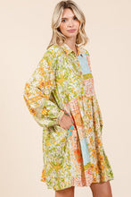 将图片加载到图库查看器，New Summer Floral Button Detail Long Sleeve Shirt Dress For Women – Elegant, Trendy, Fluttering, Feminine &amp; Timeless Chic
