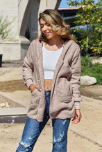 将图片加载到图库查看器，Women Full Size Teddy Hooded Jacket with Pockets Cozy Casual Jacket Comfortable Women Jacket
