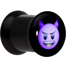 将图片加载到图库查看器，0G Licensed Purple Devil emoji Acrylic Double Flare Plug Set
