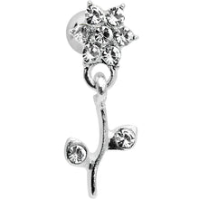 将图片加载到图库查看器，16G 1/4 Clear Gem  Flower Dangle Cartilage Tragus Earring
