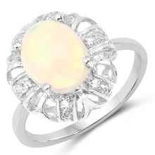Load image into Gallery viewer, 1.73 Carat Genuine Ethiopian Opal &amp; White Topaz .925 Sterling Silver Ring

