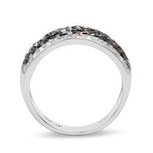 Load image into Gallery viewer, 0.80 Carat Genuine Blue Diamond and White Diamond .925 Sterling Silver Ring
