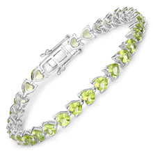 Load image into Gallery viewer, 13.64 Carat Genuine Peridot .925 Sterling Silver Bracelet
