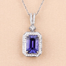 Load image into Gallery viewer, 2.56 Carat Genuine Tanzanite and White Diamond 14K White Gold Pendant
