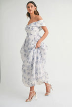 Load image into Gallery viewer, Floral Printed Off Shoulder Maxi Dress – Chic Off Shoulder Maxi Dress, Vibrant Floral Print, Beach Vacation Dress, Casual Summer Maxi Dress
