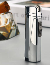 将图片加载到图库查看器，NEW Modern Luxury Grinding Wheel Three Torch Turbo Lighters For Cigarettes Accessories Cigar Smoking Lighters New Metal Design
