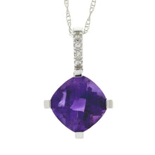 Load image into Gallery viewer, Amethyst Diamond Fashion Pendants 10KT White Gold
