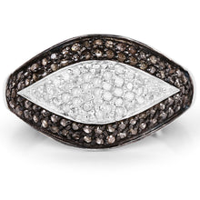 Load image into Gallery viewer, 0.50 Carat Genuine Champagne Diamond and White Diamond .925 Sterling Silver Ring
