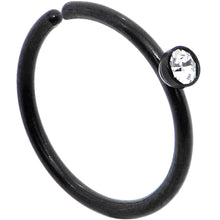 Load image into Gallery viewer, 20G 5/16 Clear Gem Black IP Seamless Circular Ring
