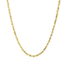 将图片加载到图库查看器，2.25mm 10k Yellow Gold Solid Diamond Cut Rope Chain
