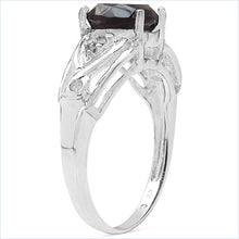 Load image into Gallery viewer, 2.59 Carat Genuine Smoky Quartz &amp; White Topaz .925 Sterling Silver Ring
