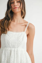 将图片加载到图库查看器，Eyelet Lace Babydoll Mini Cami Dress – Feminine Eyelet Lace Dress, Fluttering, Bohemian Babydoll Silhouette, Breezy Summer Dress, Casual Day Out Dress
