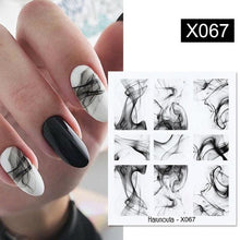 将图片加载到图库查看器，Egg Shell French Lines Water Decals Sticker Geometric Flowers Leaves Bubble Design Slider For Manicuring Nail Art Manicure Lips Nail Art Decorations Slider Nail Art Stickers Decals Nail Art Supplies Valentines Day 3D Self-Adhesive Nail Decorations
