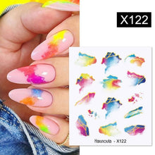 将图片加载到图库查看器，Egg Shell French Lines Water Decals Sticker Geometric Flowers Leaves Bubble Design Slider For Manicuring Nail Art Manicure Lips Nail Art Decorations Slider Nail Art Stickers Decals Nail Art Supplies Valentines Day 3D Self-Adhesive Nail Decorations
