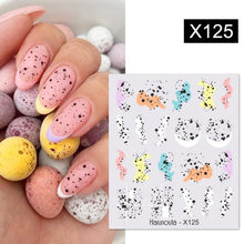 将图片加载到图库查看器，Egg Shell French Lines Water Decals Sticker Geometric Flowers Leaves Bubble Design Slider For Manicuring Nail Art Manicure Lips Nail Art Decorations Slider Nail Art Stickers Decals Nail Art Supplies Valentines Day 3D Self-Adhesive Nail Decorations
