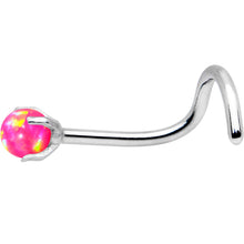 Load image into Gallery viewer, 20G Pink Faux Opal Pronged Left Nose Screw
