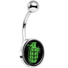 将图片加载到图库查看器，Green Grenade Belly Ring
