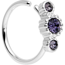 Load image into Gallery viewer, 5/16 Purple CZ Gem Fashion Fusion Seamless Circular Ring
