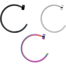 将图片加载到图库查看器，20G 3/8 Rainbow Pack Set of 3 Twisted Nose Hoop Rings
