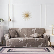Load image into Gallery viewer, Elastic Plain Floral Printing  Sofa Cover Stretch for Living Room Couch Cover Chair Protector 1/2/3/4 Seater Printed Couch Cover for 3 Cushion Couch  Floral Pattern Sofa Cover with Separate Cushion Cover Pieces Stretch Sofa Slipcover
