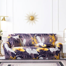 Load image into Gallery viewer, Elastic Plain Floral Printing  Sofa Cover Stretch for Living Room Couch Cover Chair Protector 1/2/3/4 Seater Printed Couch Cover for 3 Cushion Couch  Floral Pattern Sofa Cover with Separate Cushion Cover Pieces Stretch Sofa Slipcover
