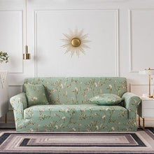 Load image into Gallery viewer, Elastic Plain Floral Printing  Sofa Cover Stretch for Living Room Couch Cover Chair Protector 1/2/3/4 Seater Printed Couch Cover for 3 Cushion Couch  Floral Pattern Sofa Cover with Separate Cushion Cover Pieces Stretch Sofa Slipcover
