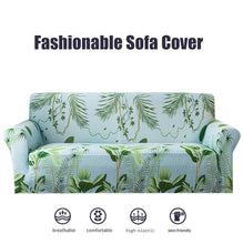 Load image into Gallery viewer, Elastic Plain Floral Printing  Sofa Cover Stretch for Living Room Couch Cover Chair Protector 1/2/3/4 Seater Printed Couch Cover for 3 Cushion Couch  Floral Pattern Sofa Cover with Separate Cushion Cover Pieces Stretch Sofa Slipcover
