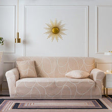 Load image into Gallery viewer, Elastic Plain Floral Printing  Sofa Cover Stretch for Living Room Couch Cover Chair Protector 1/2/3/4 Seater Printed Couch Cover for 3 Cushion Couch  Floral Pattern Sofa Cover with Separate Cushion Cover Pieces Stretch Sofa Slipcover
