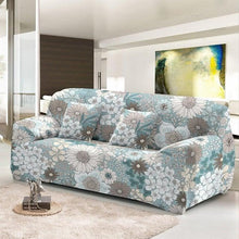 Load image into Gallery viewer, Elastic Sofa Cover For Living Room Stretch Combination Slipcovers Flowers Printed Sectional Couch Covers 1/2/3/4 Seater Floral Pattern Sofa Cover With Separate Cushion Cover Stretch Armchair Slipcover Washable Furniture Protector
