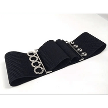 Load image into Gallery viewer, Elastic Wide Strap Plus Size Belts For Women Classic Party And Casual Dress Metal Snap Button Belts For Women
