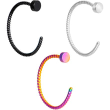将图片加载到图库查看器，20G 3/8 Rainbow Pack Set of 3 Twisted Nose Hoop Rings
