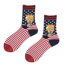 将图片加载到图库查看器，Election Spoof Funny President Donald Trump Socks With 3D Fake Hair Funny Crew Socks Unisex Compression Socks Streetwear Hip Hop Style Socks For Men And Women
