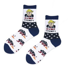 将图片加载到图库查看器，Election Spoof Funny President Donald Trump Socks With 3D Fake Hair Funny Crew Socks Unisex Compression Socks Streetwear Hip Hop Style Socks For Men And Women
