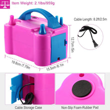 Load image into Gallery viewer, Electric Balloon Pump 600W Balloon Blower Inflator Dual Nozzle
